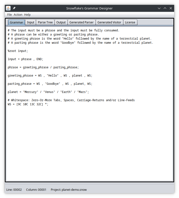 Java Swing Snowflake GUI with Grammar
